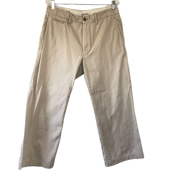 American Eagle Khaki Wide Leg High Rise Pants 5 pockets Tan Color Size 33 Waist - Picture 1 of 9